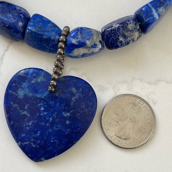 Jay King Lapis Heart Necklace with Silver setting - Picture 8 of 15